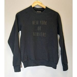 Knowlita new york or nowhere womens xsmall sweatshirt black crewneck pullover